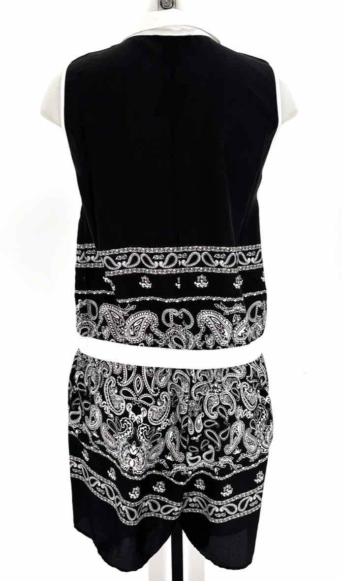 Size S CHELSEA & THEODORE Black Print Romper