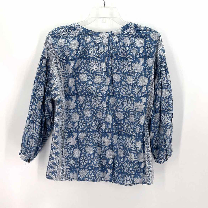 Size M J JILL Blue Print Shirt