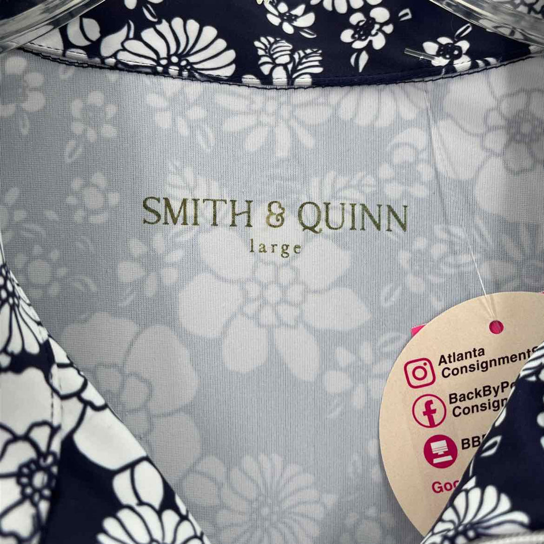 Size L Navy Print Dress