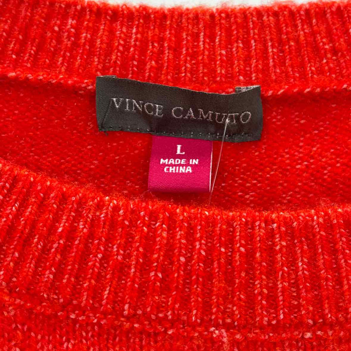 Size L Vince Camuto Orange Knit Sweater