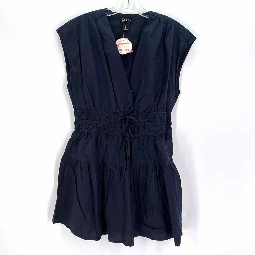 Size L NICOLE MILLER Navy Cotton Dress