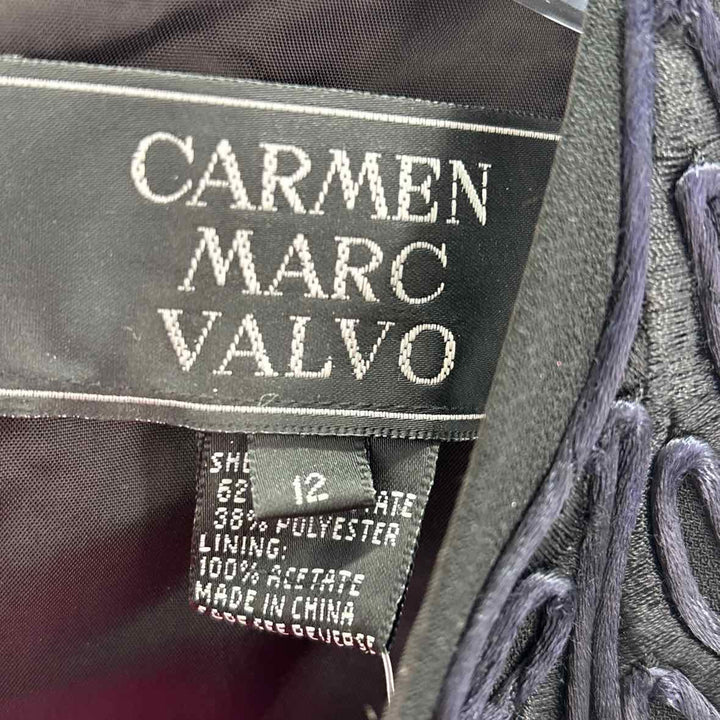 Size 12 CARMEN MARC VALVO Black Print Shirt