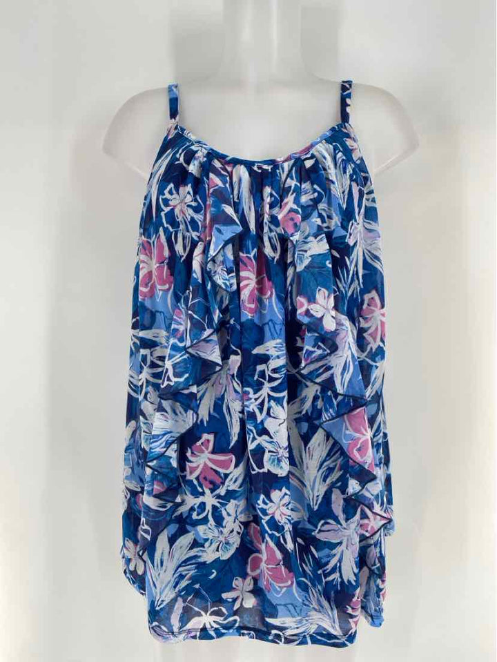 Size 14/16 LANE BRYANT Blue Print Shirt