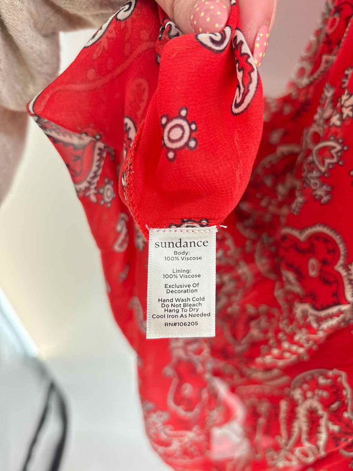 Size M sundance Red Print Dress