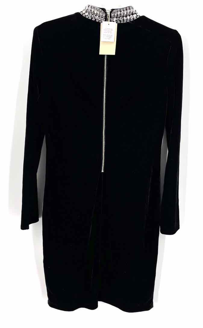 Size M TAHARI Black Velvet Beaded Dress