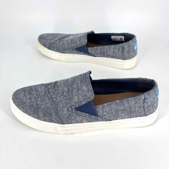 Shoe Size 8.5 Toms Blue Denim Flats