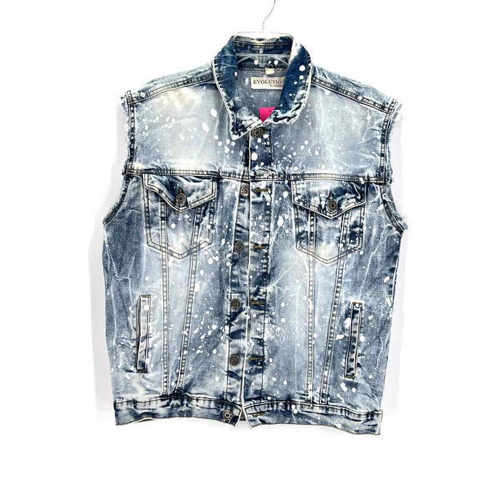 Size L Multi-Color Denim Vest