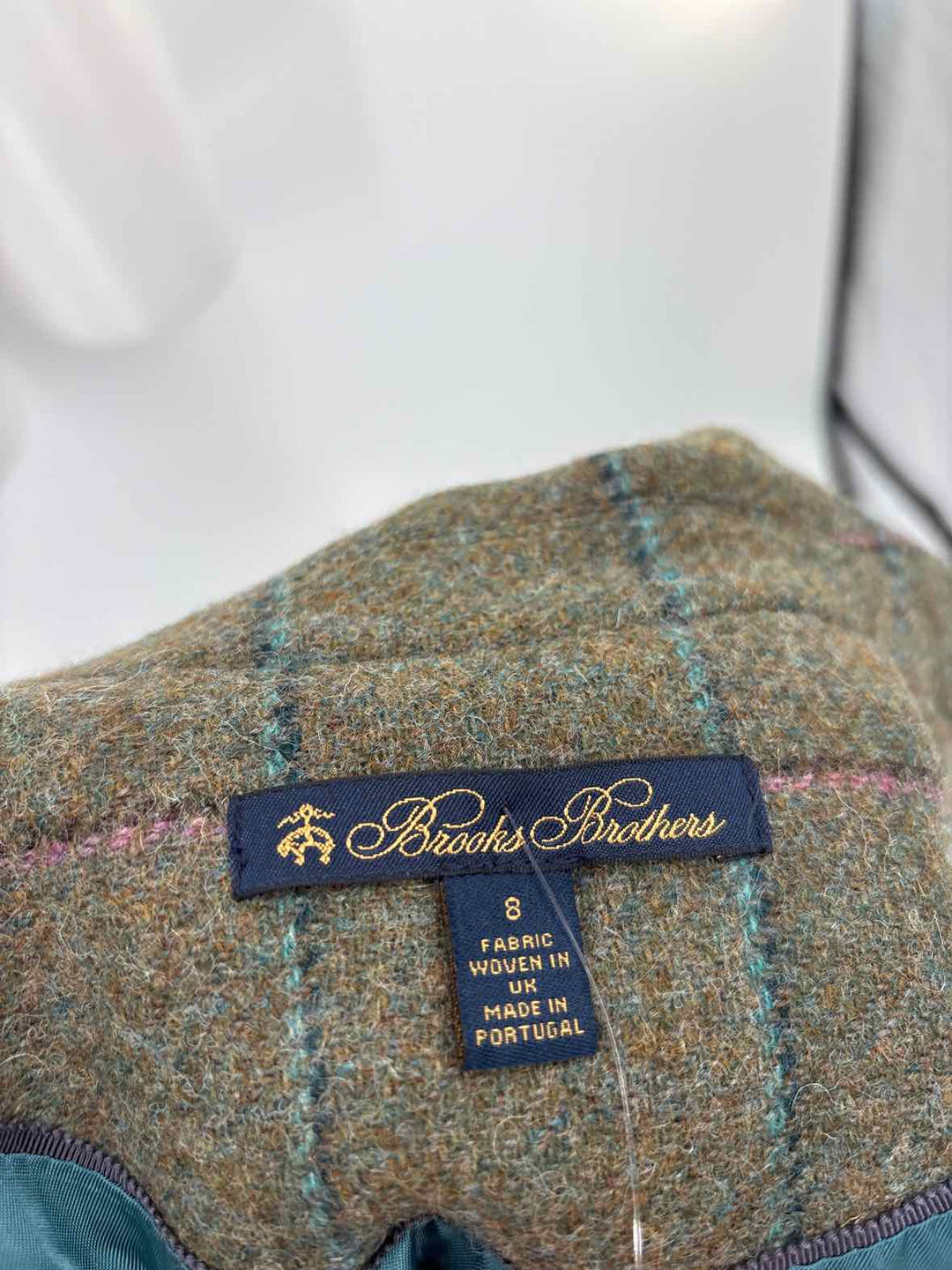 Size 8 Brooks Brothers Green Print Blazer