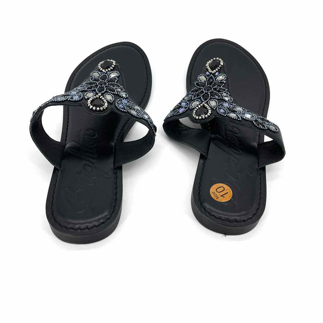 Shoe Size 10 BRIGHTON Black Leather Sandals