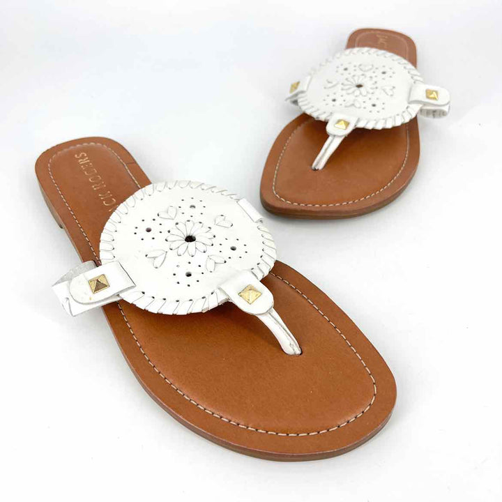 Shoe Size 9 Jack Rogers White Leather Sandals