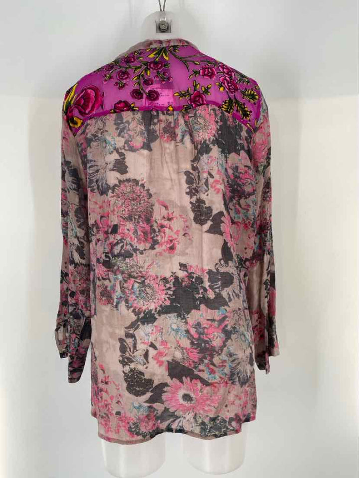 Size L Anthropologie Burgundy Velour Shirt