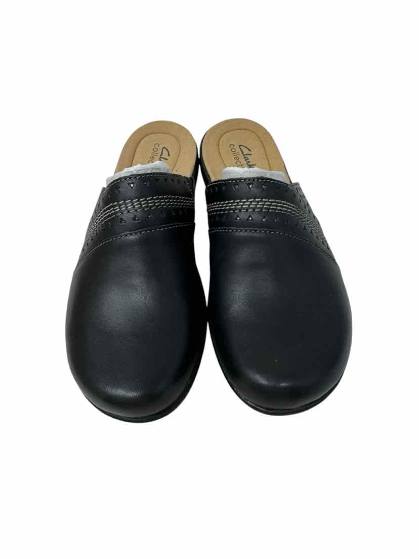 Shoe Size 7.5 CLARKS Black Leather Flats