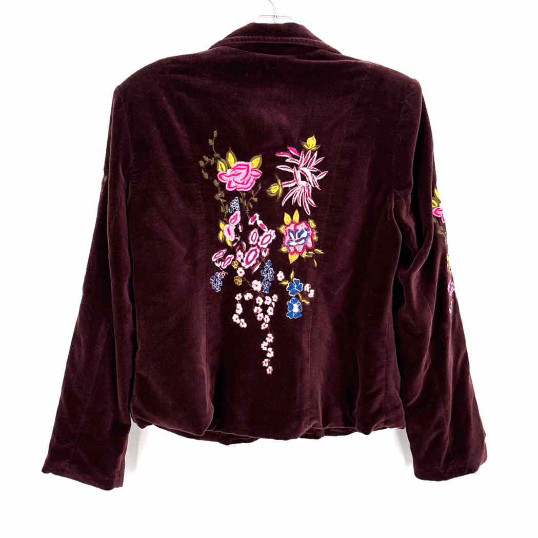 Size S P.CILL Burgundy Velvet Jacket