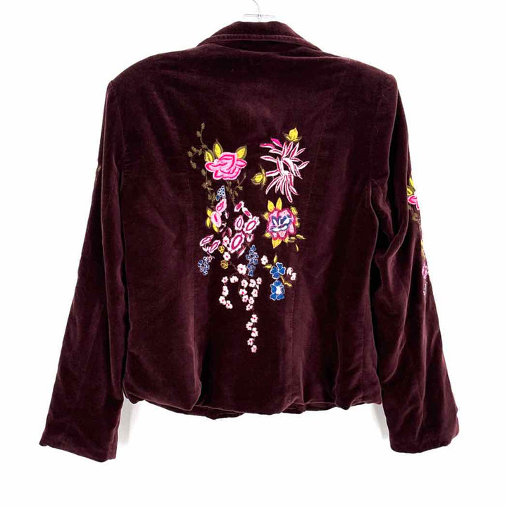 Size S P.CILL Burgundy Velvet Jacket