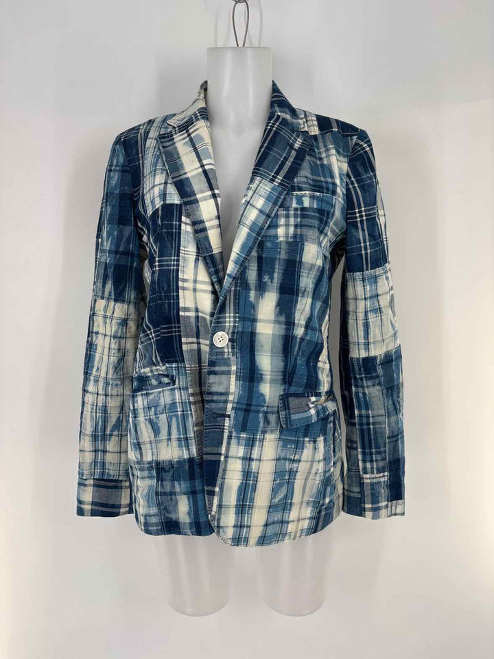 Size 10 RALPH LAUREN Blue Print Blazer