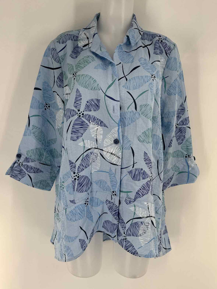 Size L Blue Print Shirt
