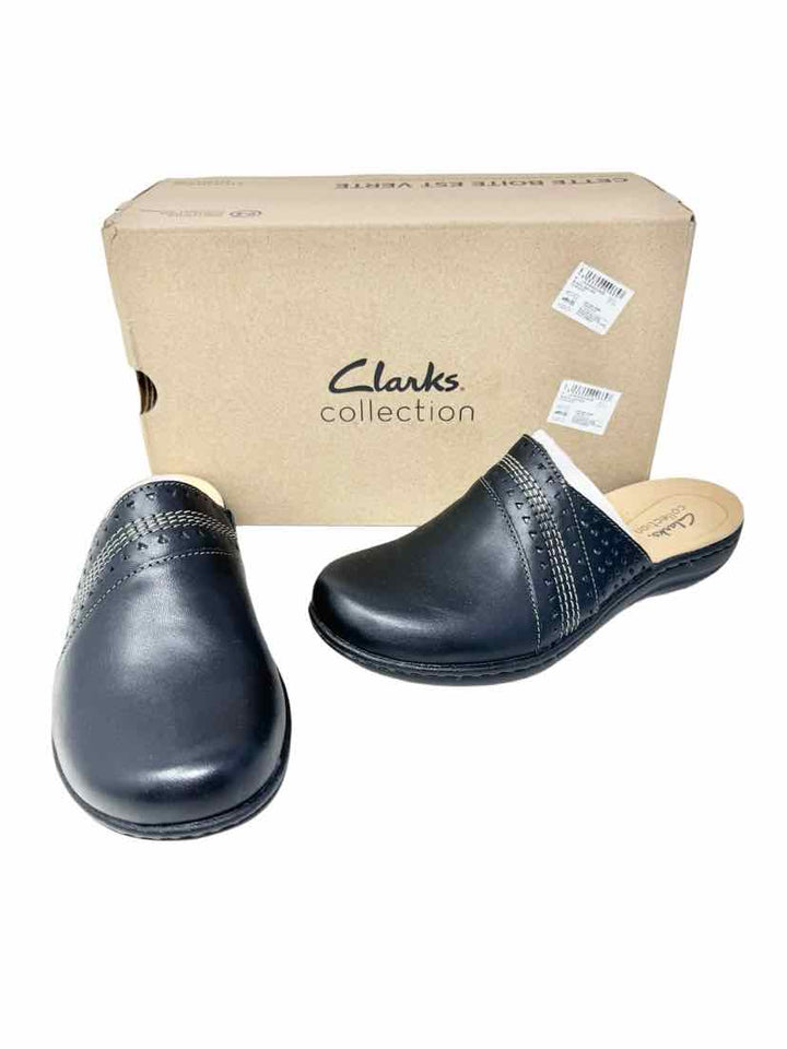Shoe Size 7.5 CLARKS Black Leather Flats