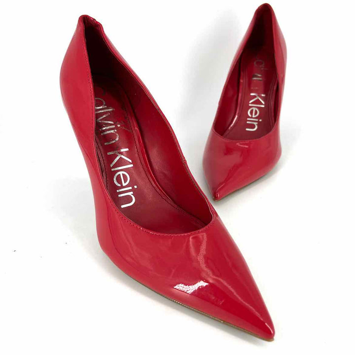 Shoe Size 9.5 Calvin Klein Red PATENT Pumps