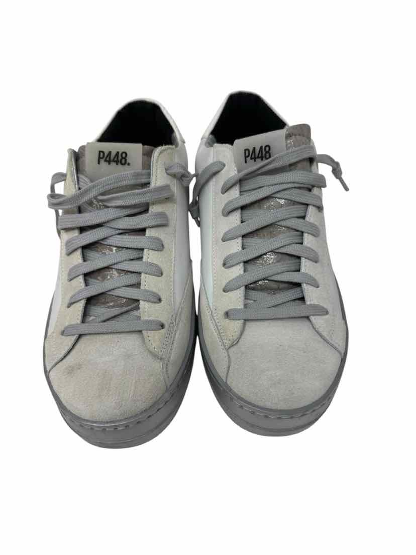 Shoe Size 39 P448 White Leather Sneakers