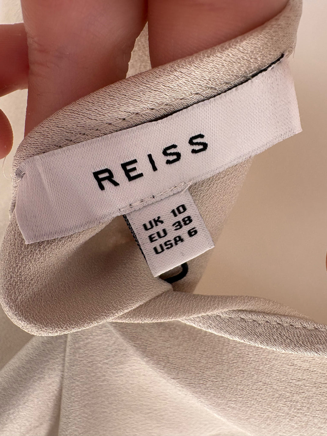 Size 6 REISS Ivory Sateen Shirt