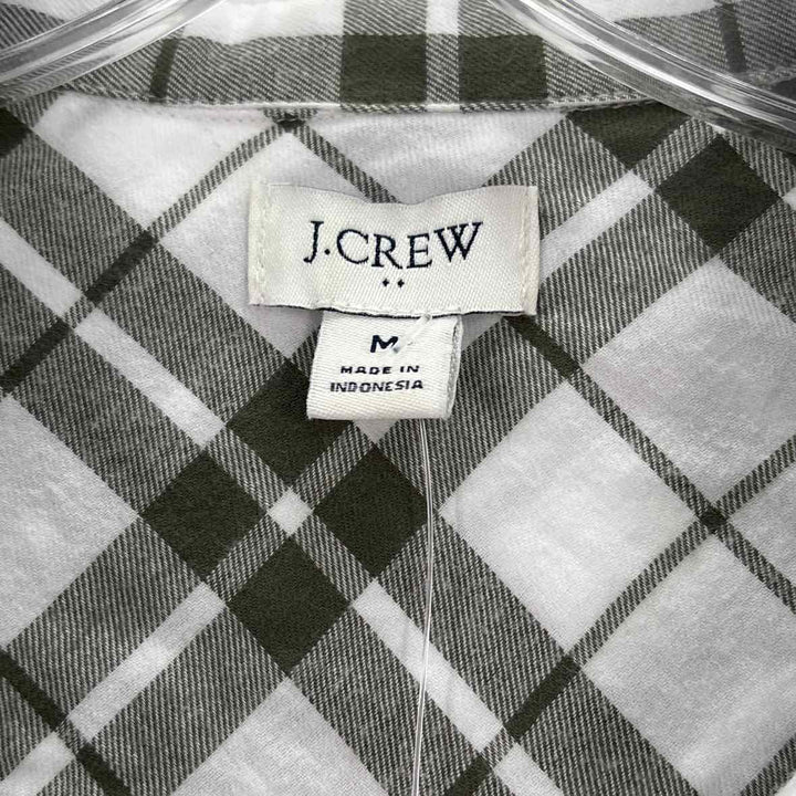 Size M J Crew Green Print Shirt