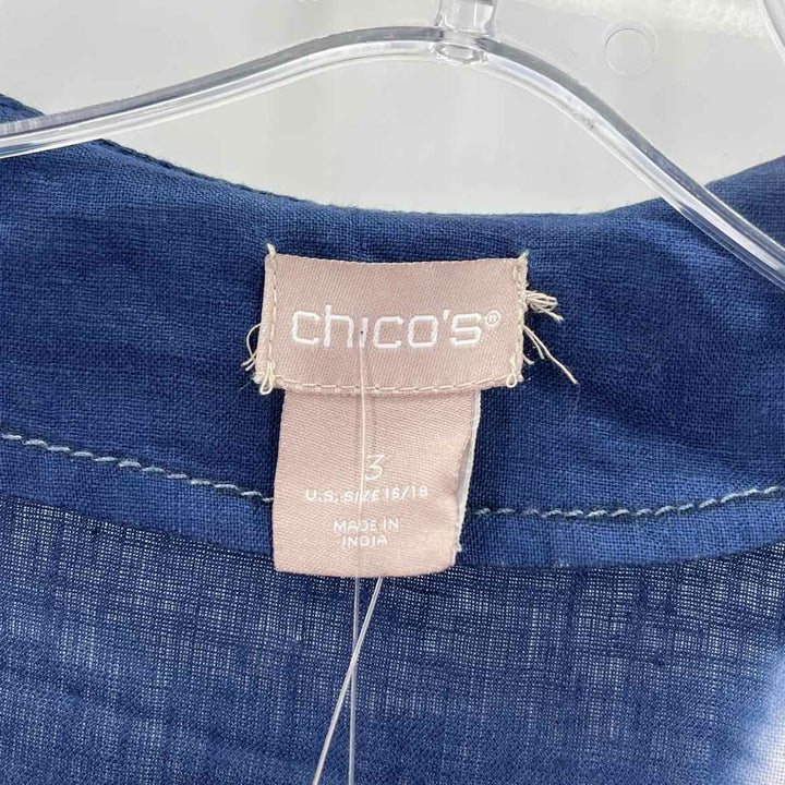 Size XL Chico's Navy Linen Cardigan