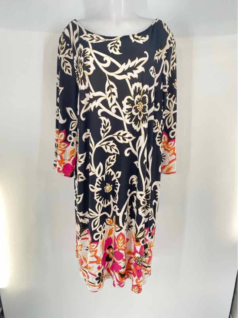 Size 20 DRESSBARN Black Print Dress