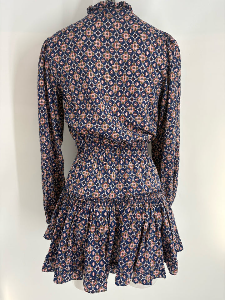 Size XS MISA Navy Print Dress