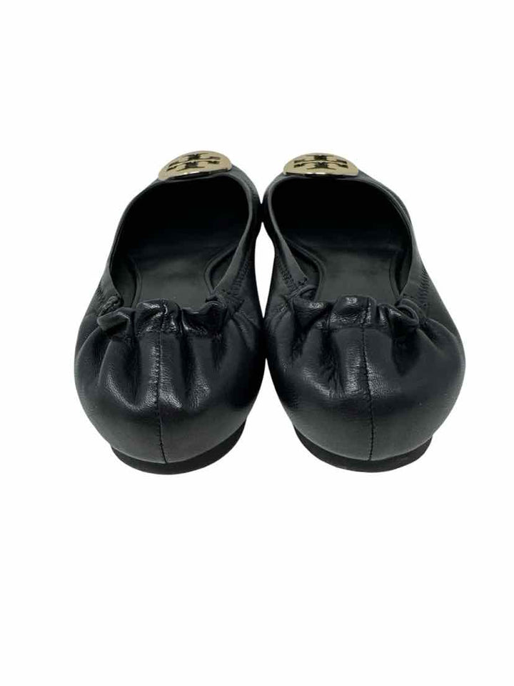 Shoe Size 7.5 Tory Burch Black Leather Flats