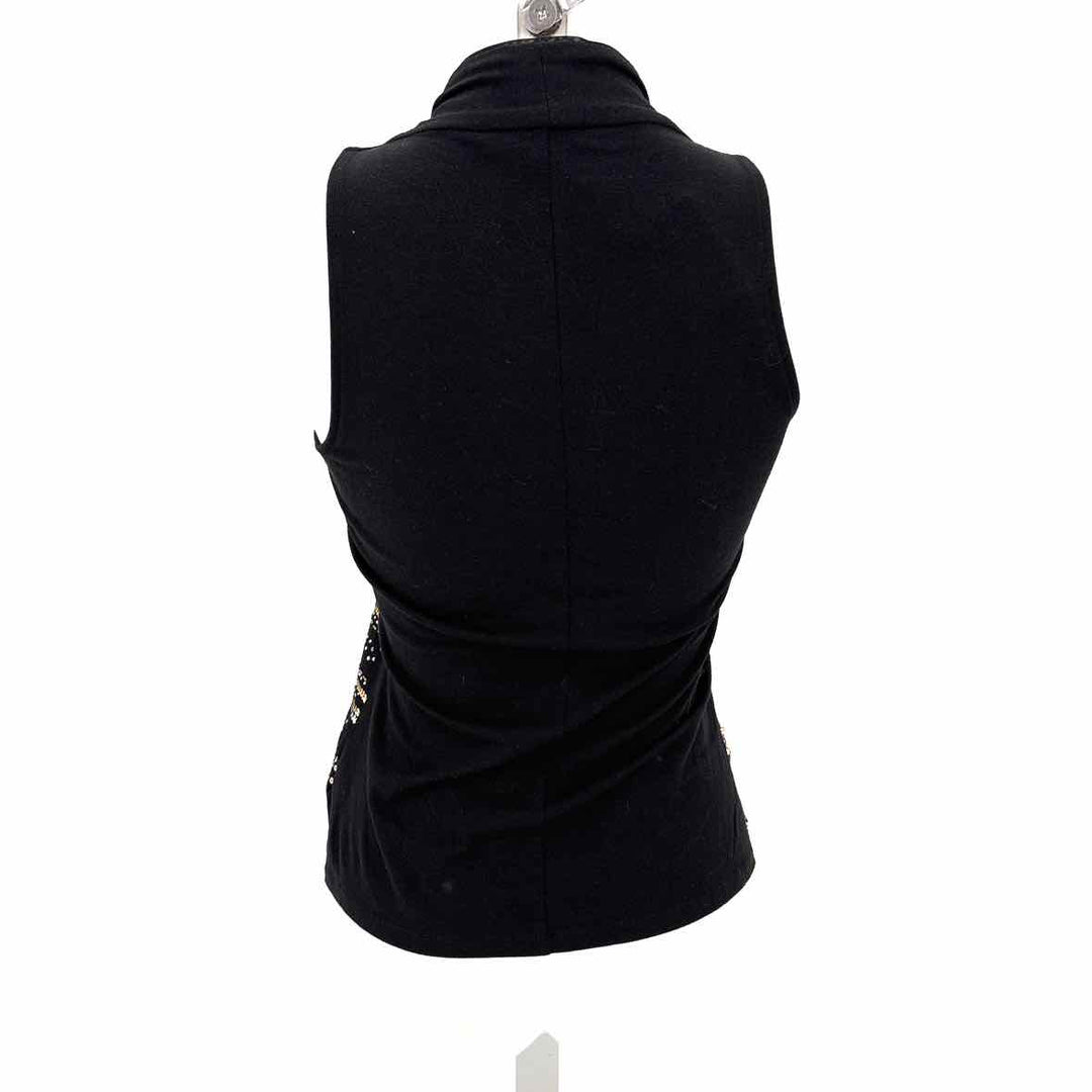 Size XS White House Black Market Black Sequined Shirt