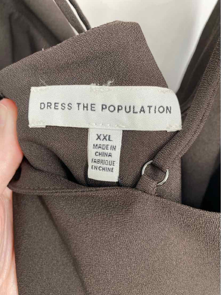 Size XXL DRESS THE POPULATION Brown Dress
