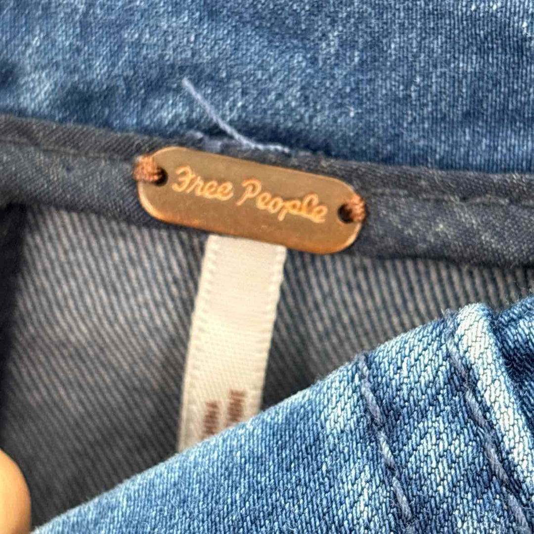 Size 2 FREE PEOPLE Blue Denim Skirt Suit