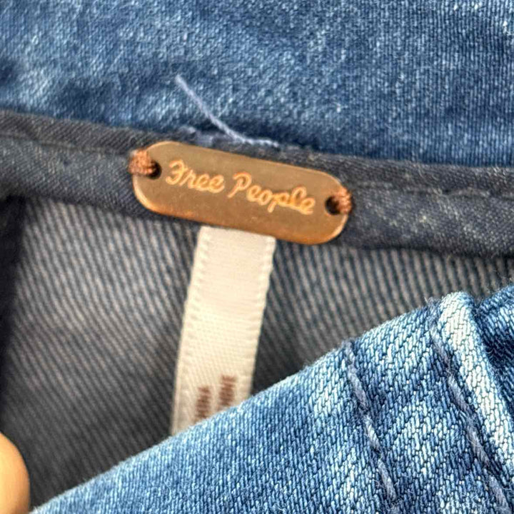 Size 2 FREE PEOPLE Blue Denim Skirt Suit