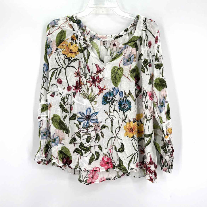 Size L Jane & Delaney White Print Shirt