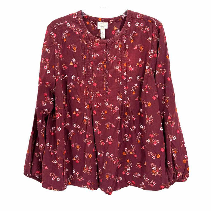 Size 1X ST JOHNS BAY Burgundy Shirt