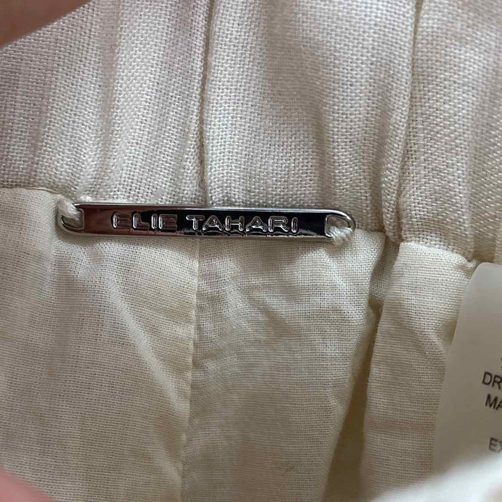 Size M TAHARI Ivory Linen 2 PC Dress