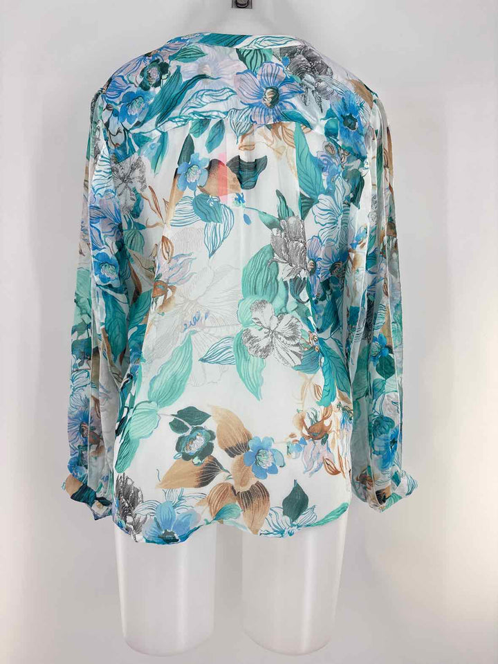 Size 12 Chico's Blue Print Shirt