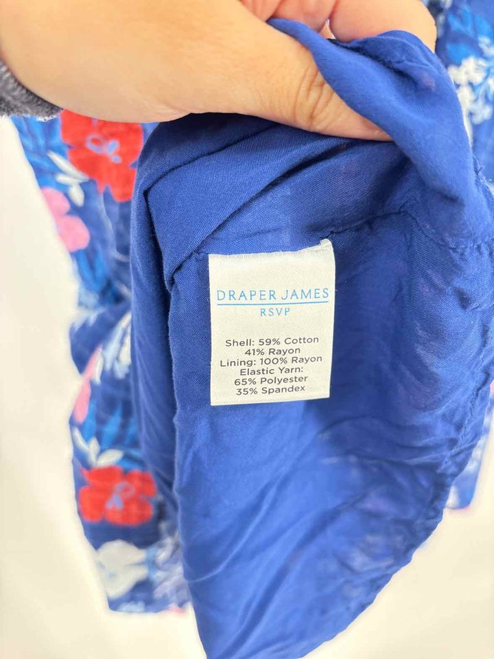 Size 2X DRAPER JAMES Blue Print Dress