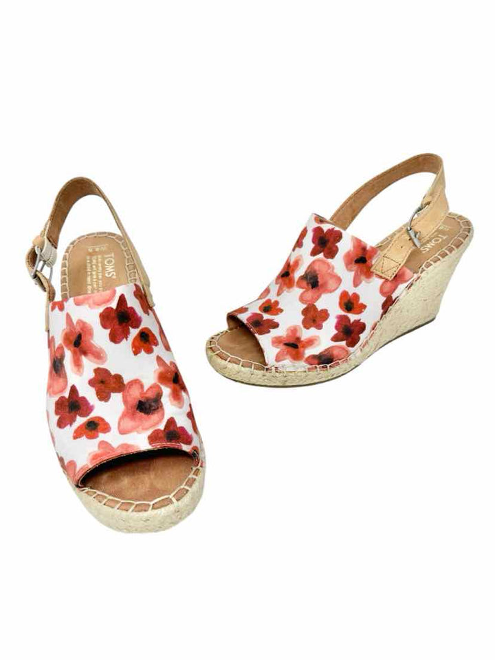 Shoe Size 8.5 Toms Red Sandals