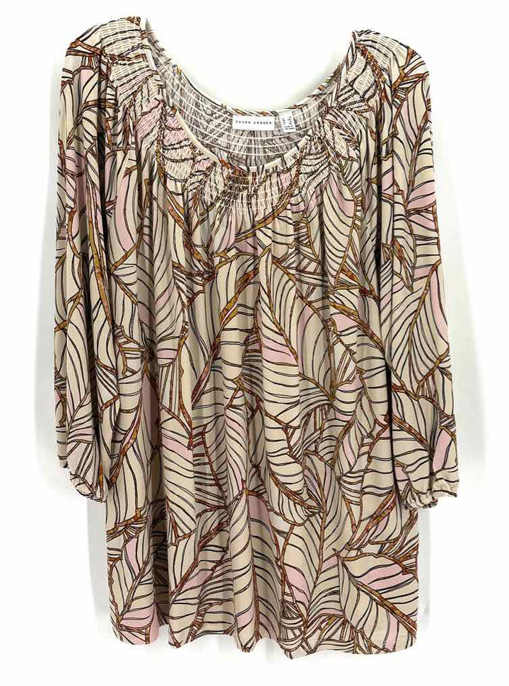 Size 1X SUSAN GRAVER Cream Shirt