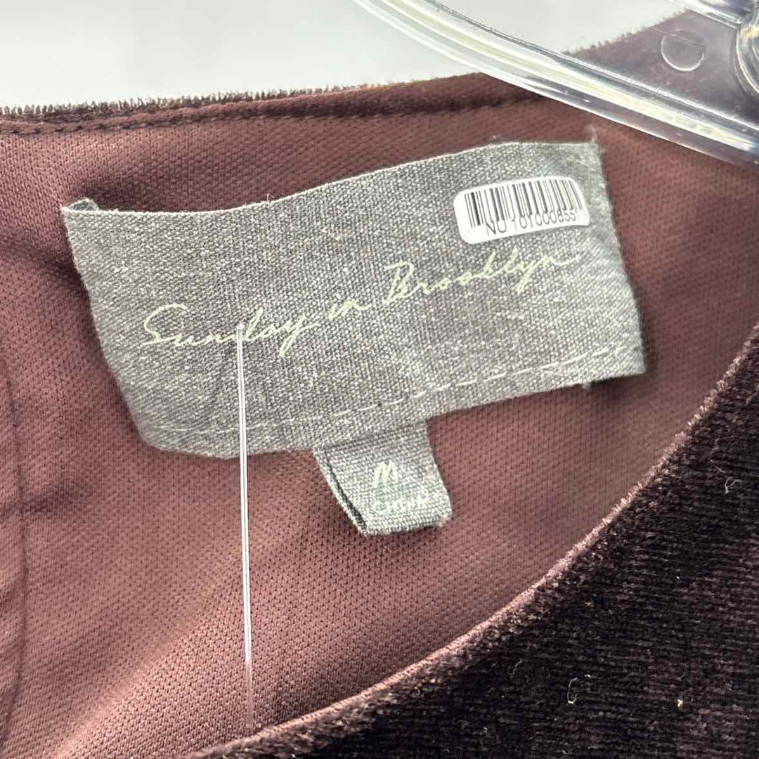 Size M SUNDAY IN BROOKLYN Brown Velvet Shirt
