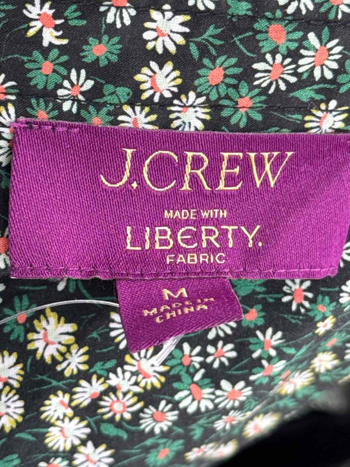 Size M J Crew Green Print Dress