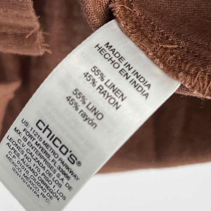 Size L Chico's Brown Linen Shirt