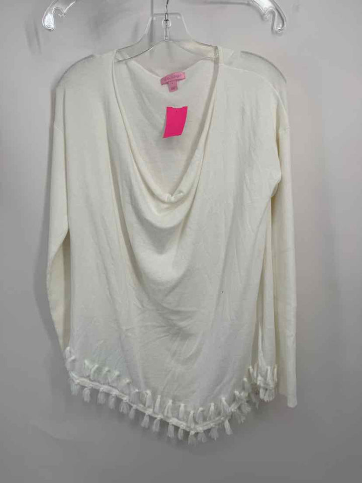 Size L Lilly Pulitzer White Cotton Sweater