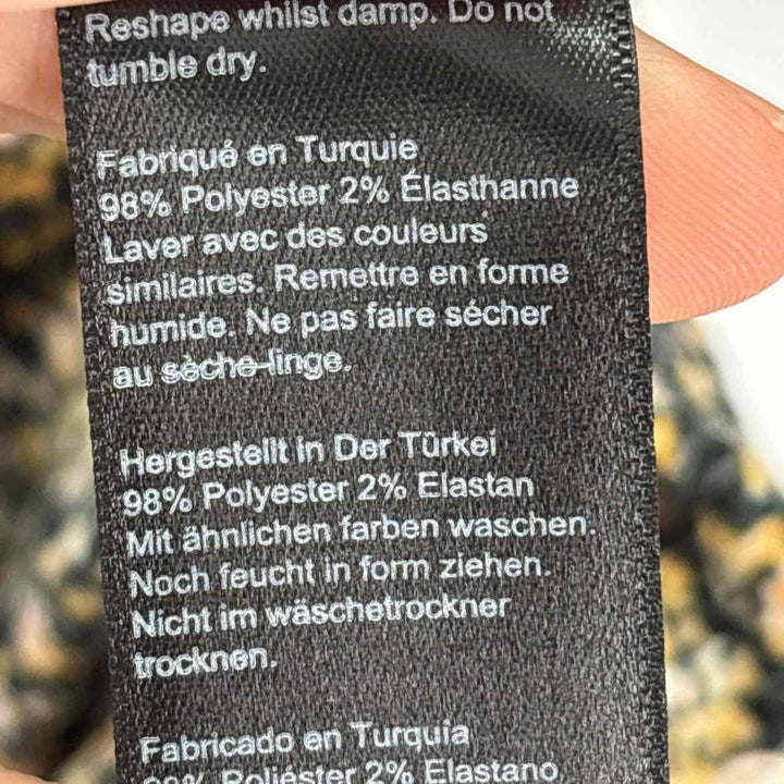 Size 8 TOPSHOP Black Print Dress