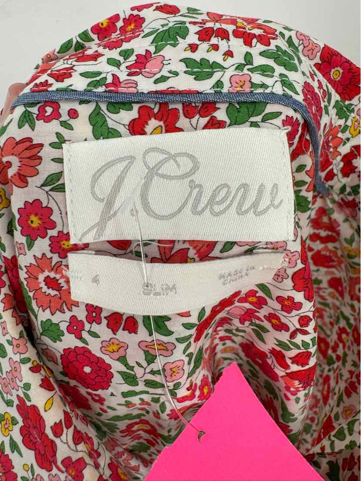 Size 4 J Crew Multi-Color Shirt