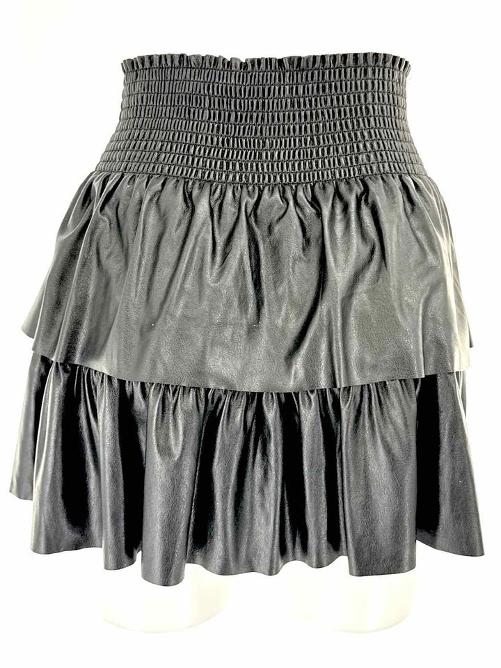 Size S Ramy Brook Black PLEATHER Skirt