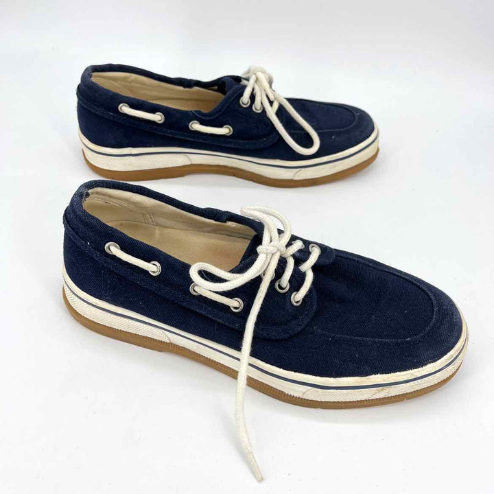 Shoe Size 8 LAND END Navy Canvas Sneakers