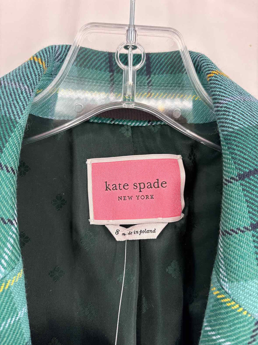 Size 8 Kate Spade Green Print Blazer