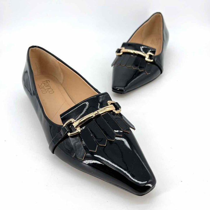 Shoe Size 8 FRANCO SARTO Black PATENT Flats